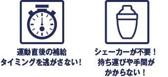 ボタン1つで手軽にタンパク質補給